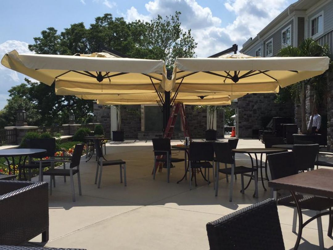 Зонт профессиональный четырехкупольный Alu Poker Dark