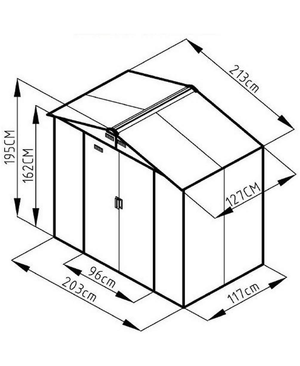 Металлический хозблок Greenstorage Арчер А 117х203 см