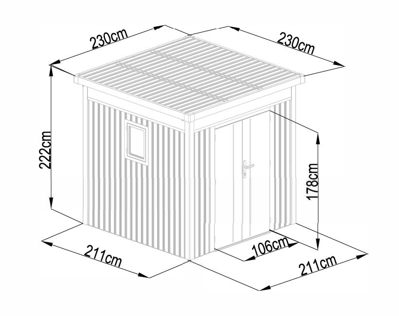 Сарай металлический Black Fox Panorama D