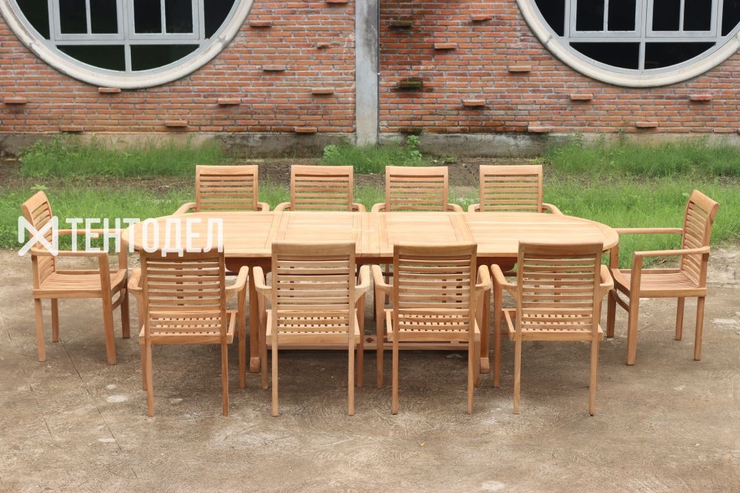 Обеденная группа для веранды из дерева Банкет