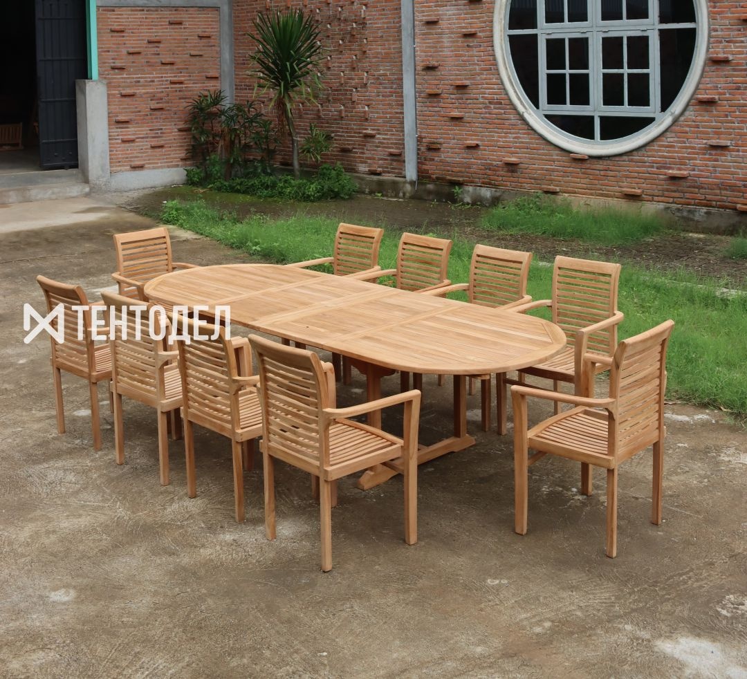 Обеденная группа для веранды из дерева Банкет