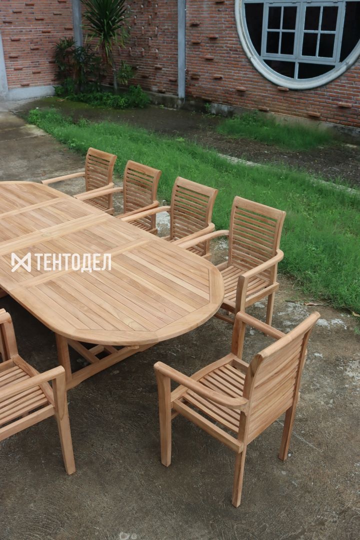 Обеденная группа для веранды из дерева Банкет