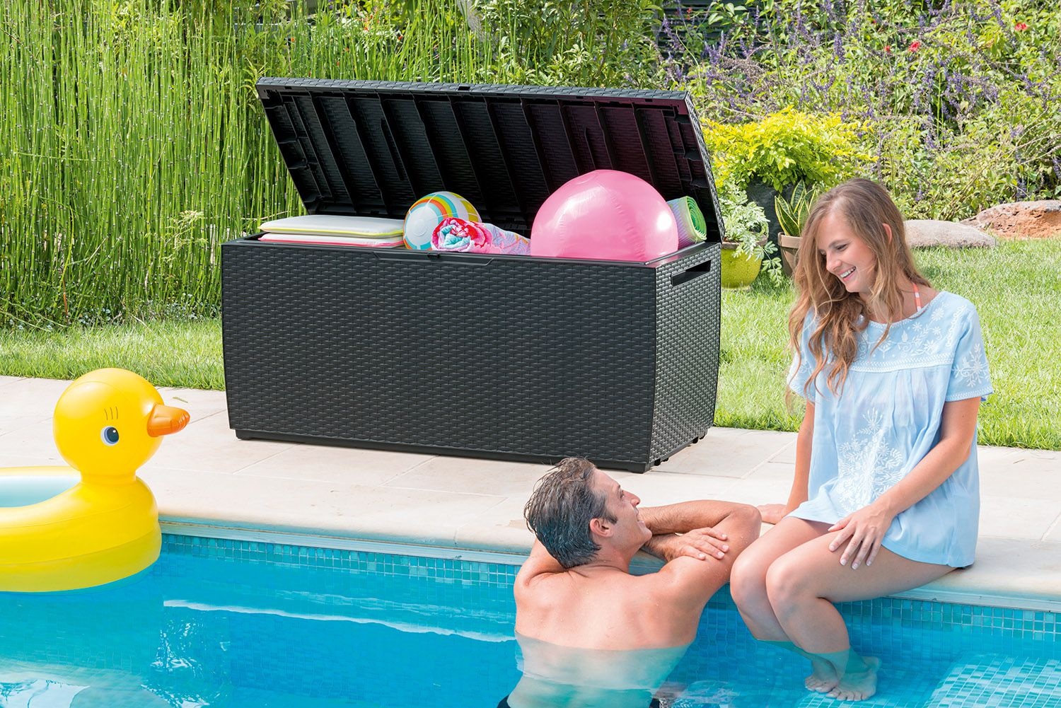 Сундук Ратан Капри (RATTAN STORAGE BOX CAPRI) 305л графит