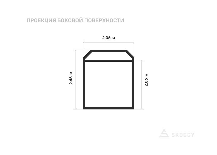Металлический сарай SKOGGY 2М Стандартный с двускатной крышей