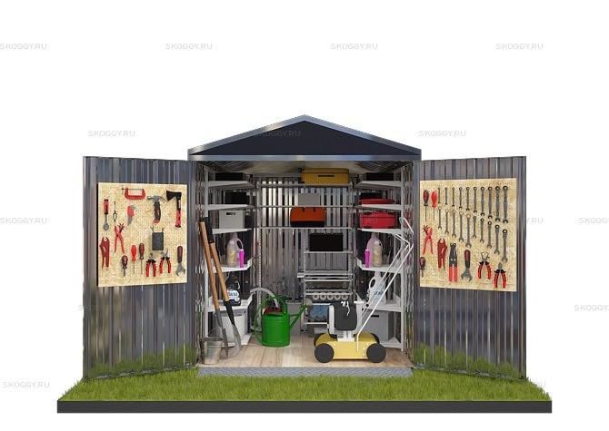 Металлический сарай SKOGGY 2М Стандартный с двускатной крышей