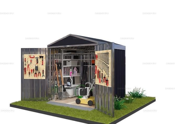 Металлический сарай SKOGGY 2М Стандартный с двускатной крышей