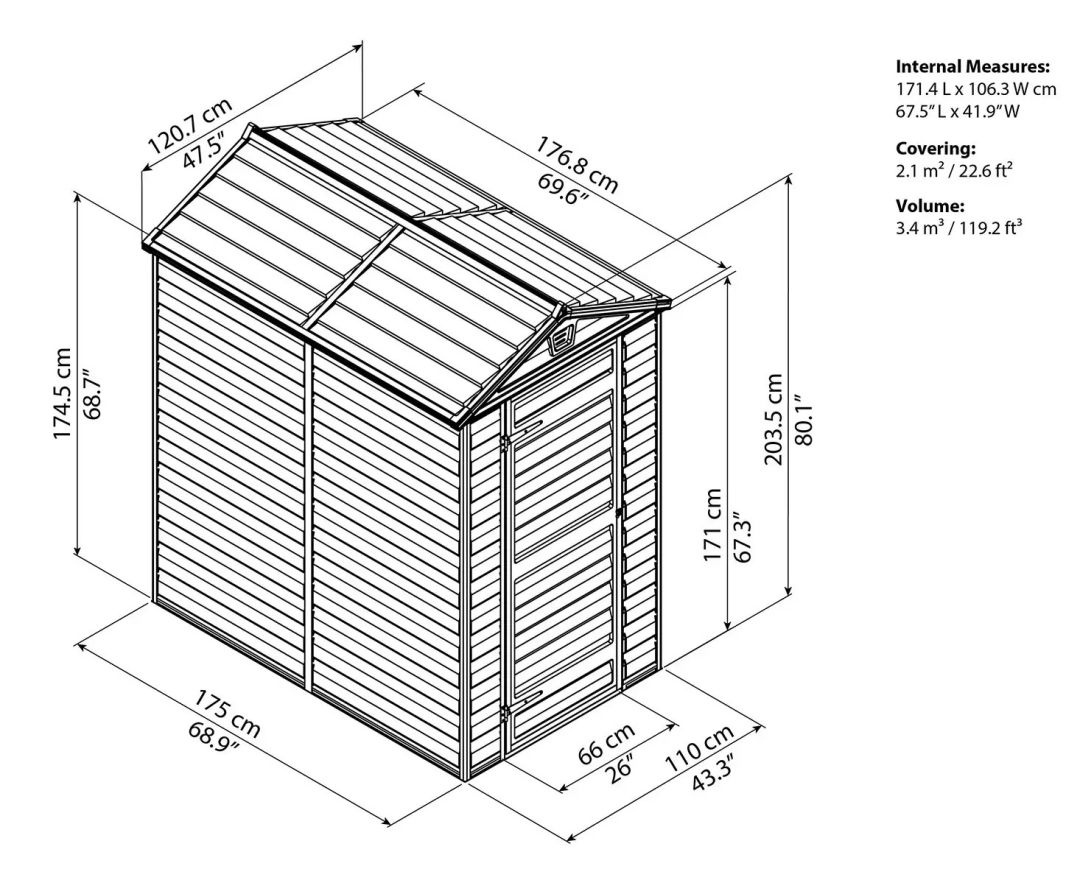 Сарай пластиковый Palram SkyLight 4x6 ft