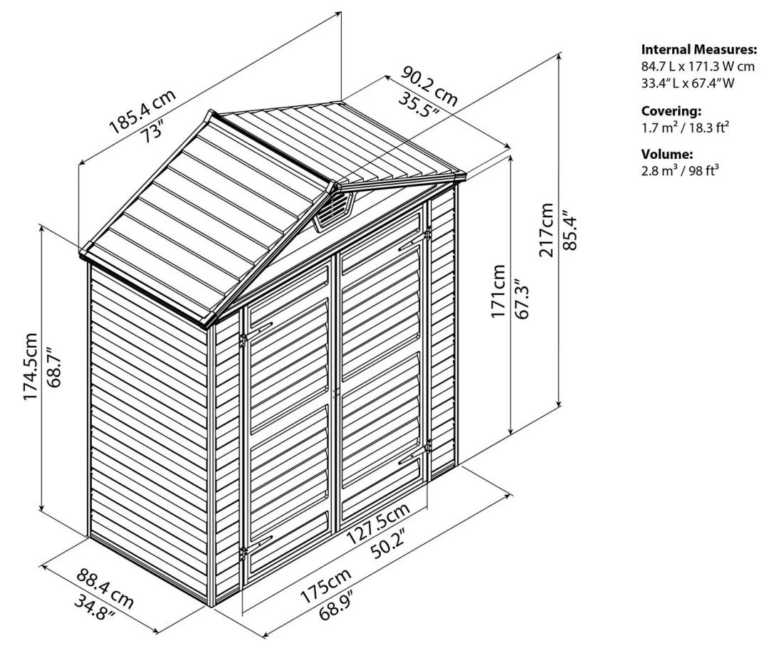 Сарай пластиковый Palram SkyLight 6x3 ft