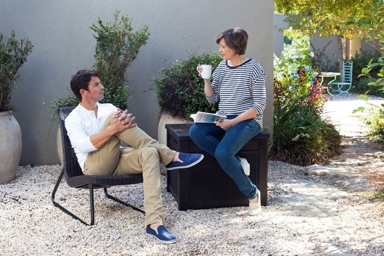 Квадратный сундук Cube Rattan 208 л графит