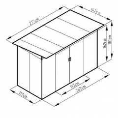 Металлический хозблок Greenstorage Белла B (dark-green) 117х267 см