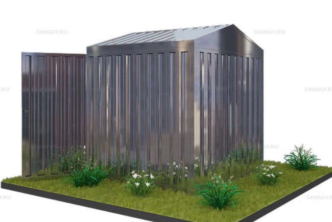 Металлический сарай SKOGGY 2М Стандартный с двускатной крышей