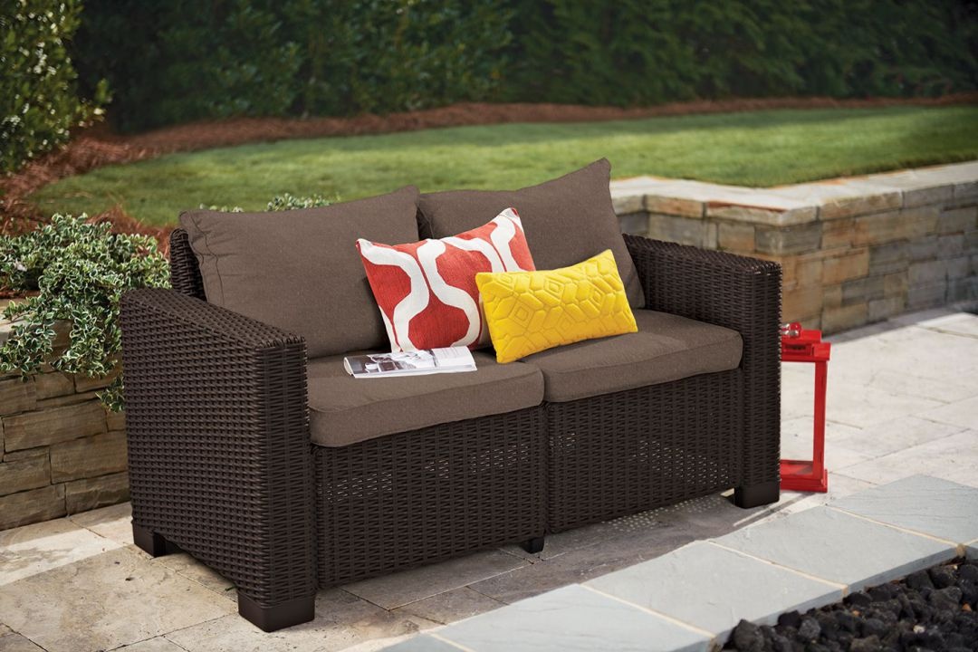 Диван садовый Allibert Калифорния 2-х местный (California 2 Sofa) коричневый