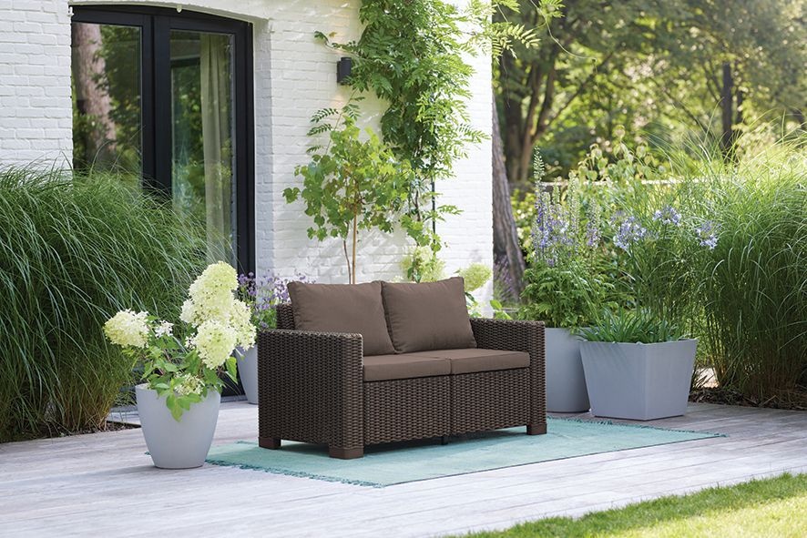 Диван садовый Allibert Калифорния 2-х местный (California 2 Sofa) коричневый