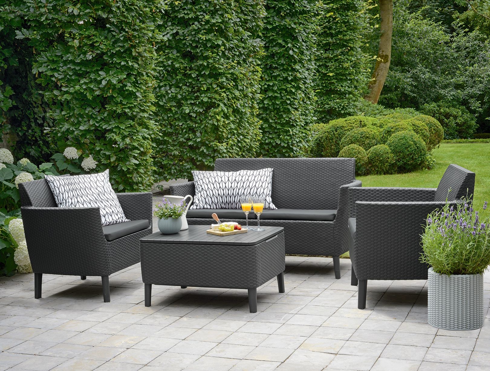 Диван Allibert Салемо 2-х местный (Salemo 2 Sofa) графит