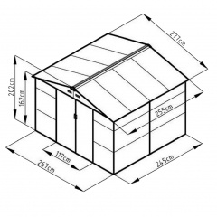 Металлический хозблок Greenstorage Эван D 245х267 см