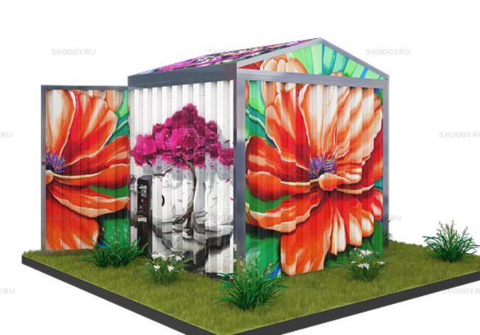 Металлический сарай SKOGGY 2М Стандартный с двускатной крышей