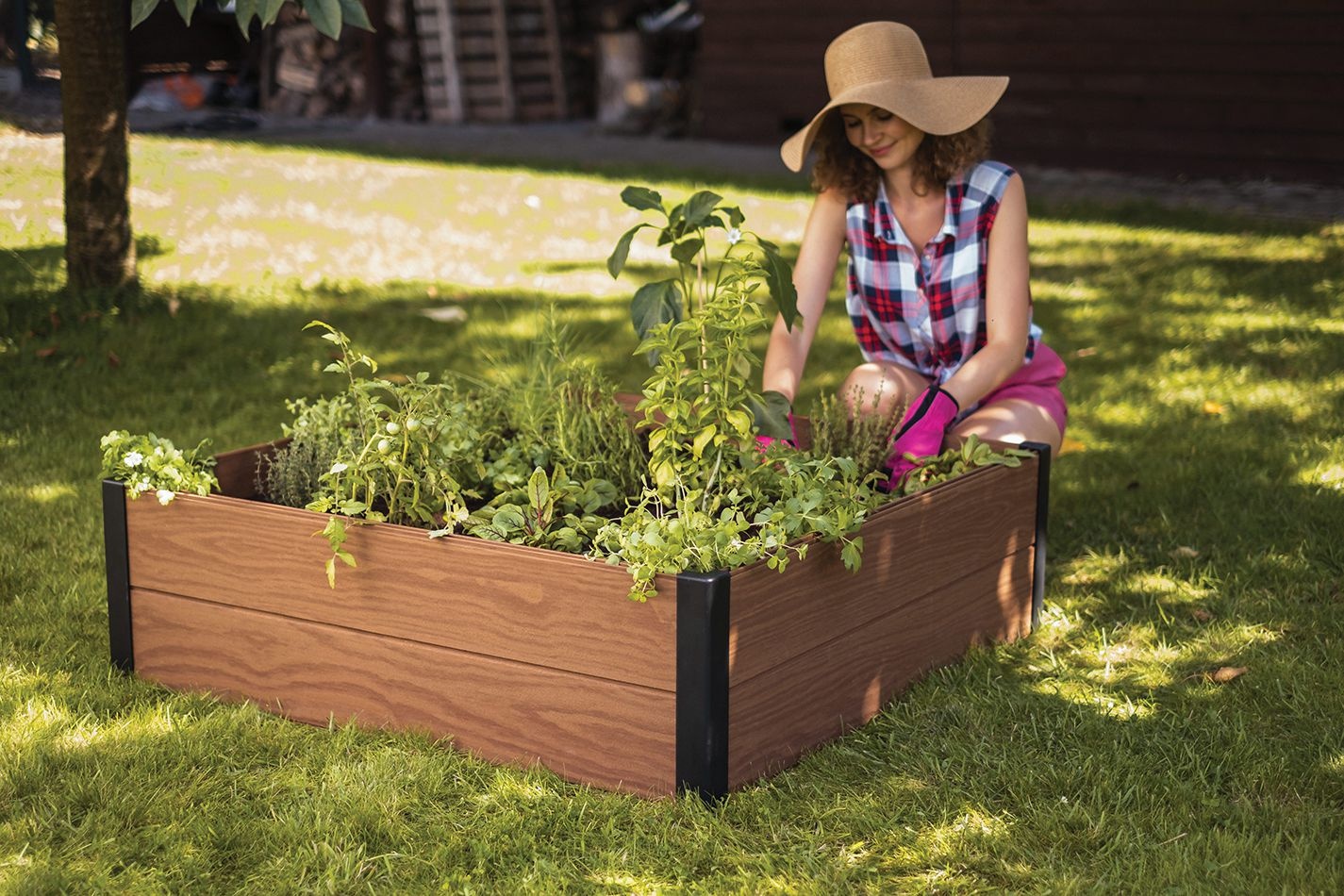 Кашпо-Грядка для растений Maple Square (коричневый)