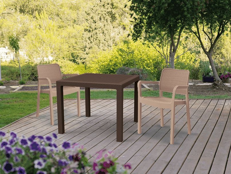 Квадратный стол Мелоди Квартет (Melody quartet) коричневый