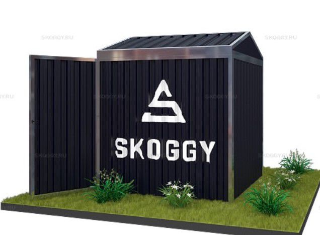 Металлический сарай SKOGGY 2М Стандартный с двускатной крышей