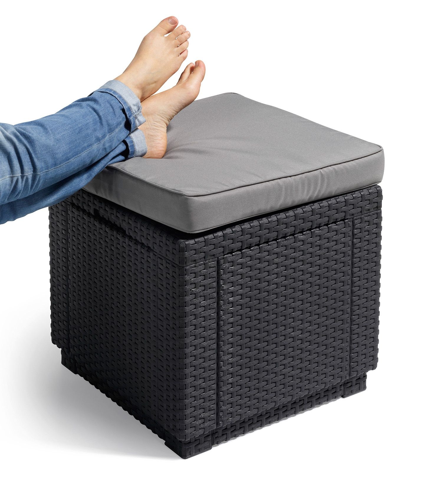 Пуфик Куб с подушкой (Cube with cushion) графит