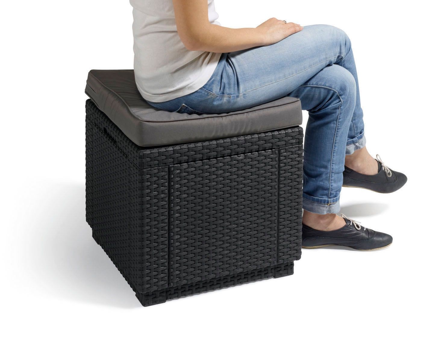 Пуфик Куб с подушкой (Cube with cushion) графит