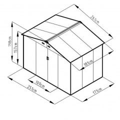 Металлический хозблок Greenstorage Sally C 171х251 см