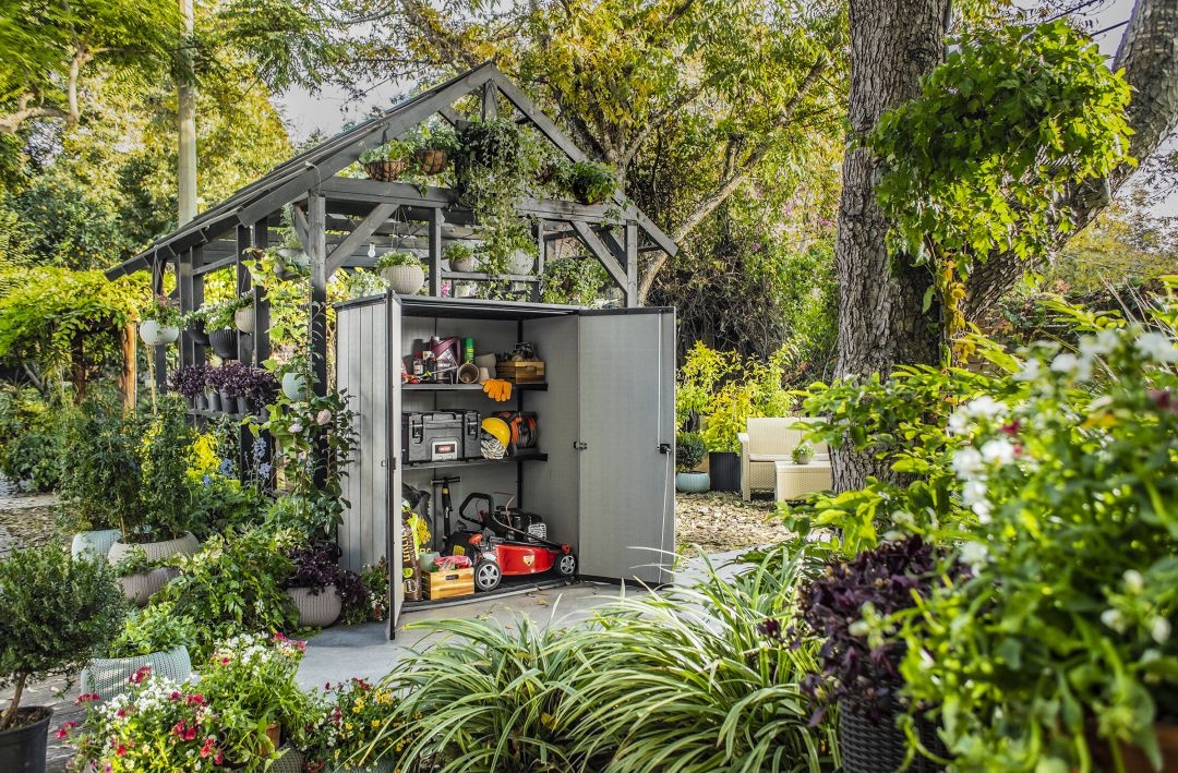 Шкаф уличный пластиковый высокий (High Store) 1400л 2 полки