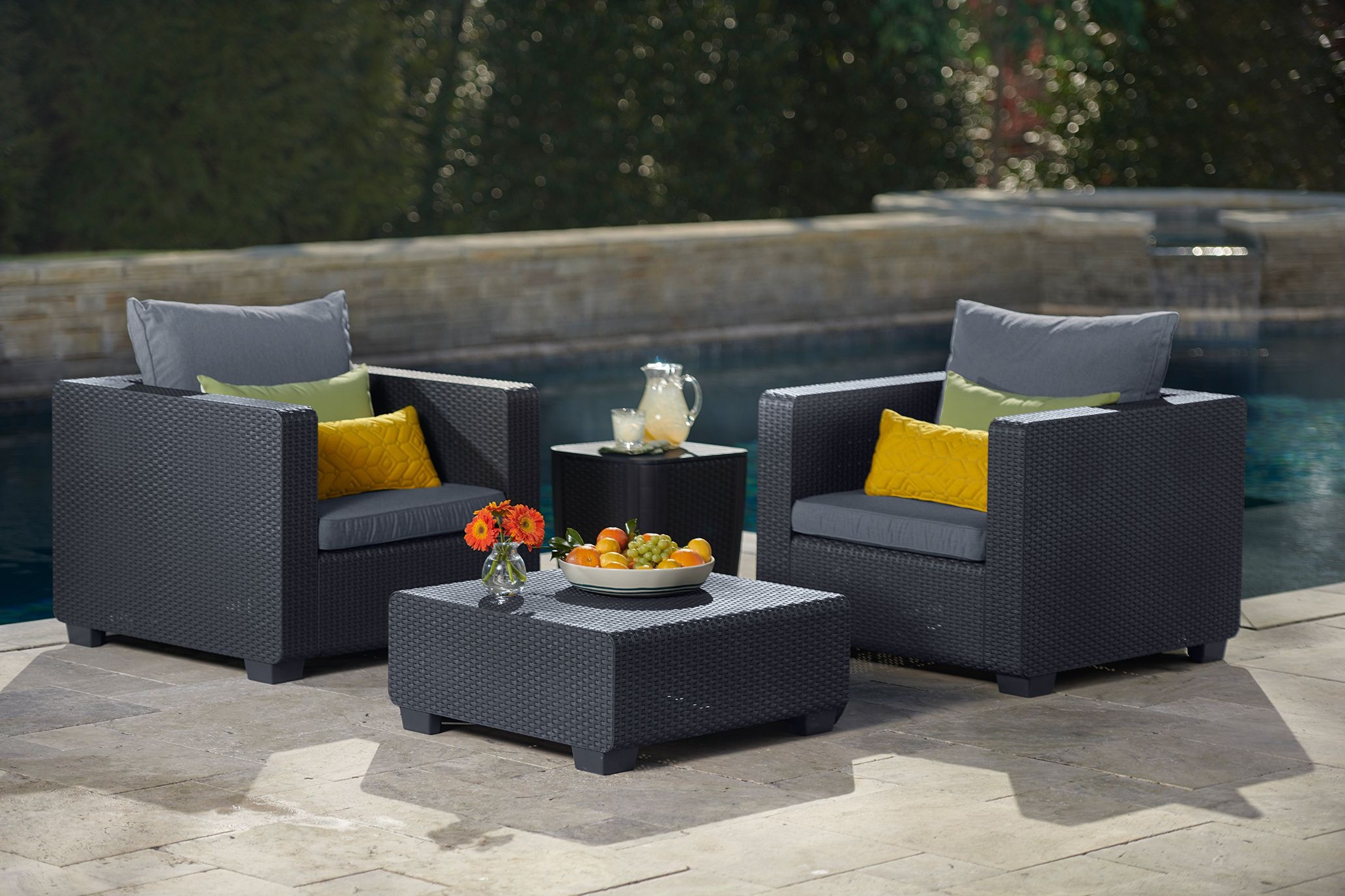 Столик Сальта / Саппоро с подушкой (Salta / Sapporo table with cushion) графит