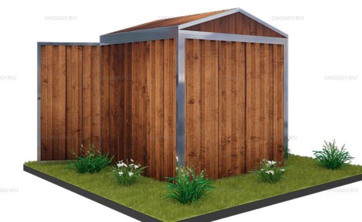 Металлический сарай SKOGGY 2М Стандартный с двускатной крышей