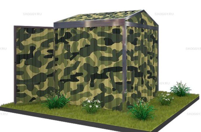 Металлический сарай SKOGGY 2М Стандартный с двускатной крышей